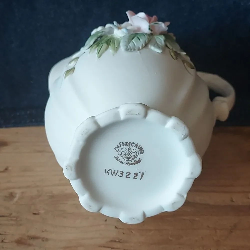 Lefton China hand painted porcelain pitcher creamer Vintage Antique collectible